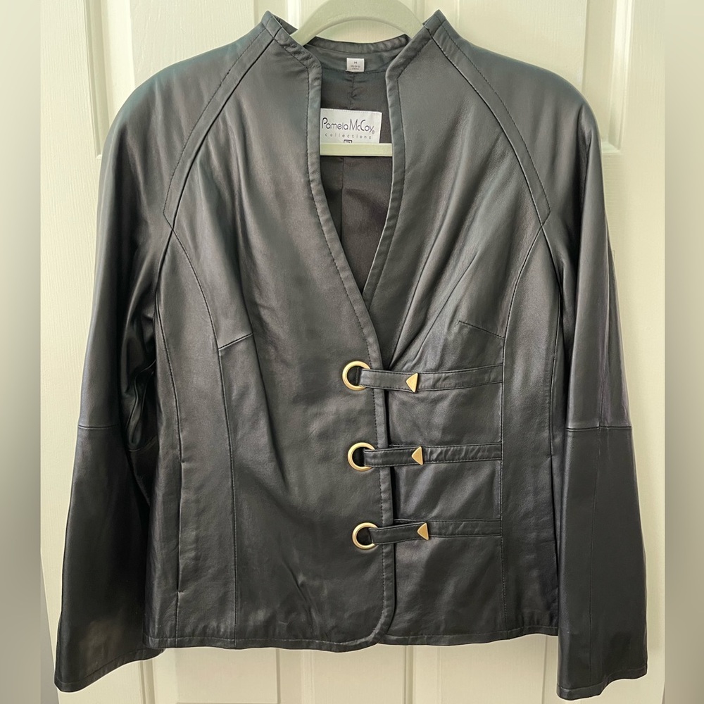 Pamela McCoy Leather Jacket, Woman’s Size Medium, New Without Tags